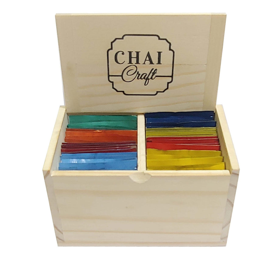 Wooden Tea Gift Box 6 Assortment of 30 Teabags -Chamomile Tea-Assam Tea-Kashmiri Kahwa-Masala Chai-Earl Grey-Pure Green Tea
