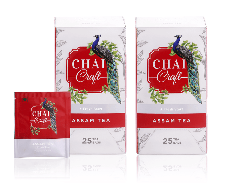 Assam Tea, Brisk and Robust Black Tea, 25 TeaBags x 2, 50 bags