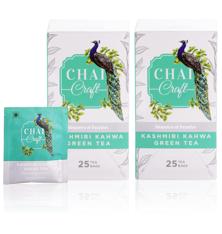 Kashmiri Kahwa, Traditional & Royal Green Tea, 25 TeaBags x 2, 50 bags