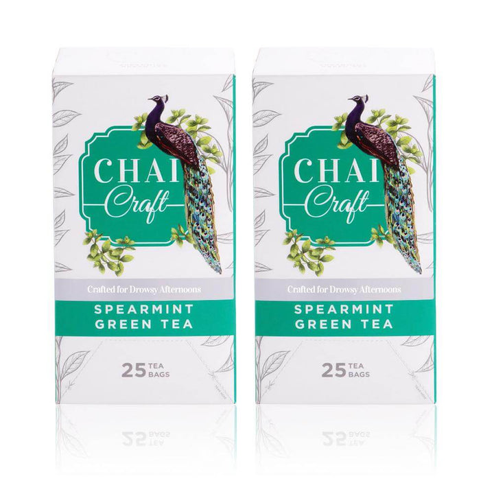 Spearmint Green Tea, Cooling and Refreshing Herbal Green Tea, 50 Tea Bags