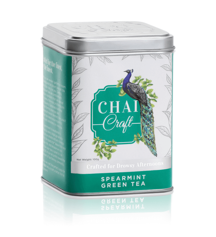 Spearmint Green Tea, Refreshing Herbal Loose Leaf Green Tea, 100 Grams (Get 10 Assorted Tea Bags Free)
